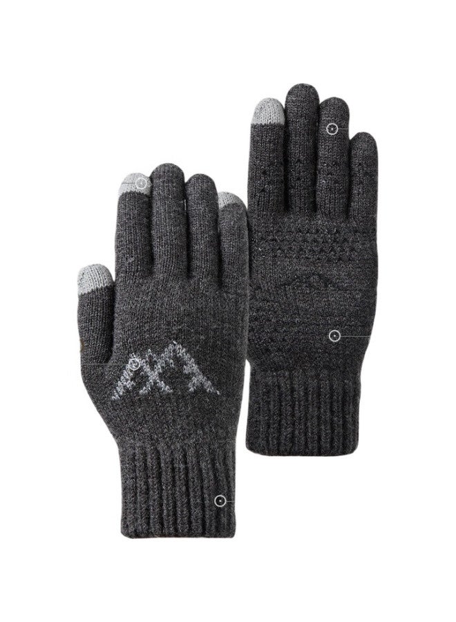 Mission Uv Wool Thermal Gloves For Men, Autumn And Winter Thick Knitted Gloves, Winter Cycling Anti-Cold Touchscreen Gloves - Image 1