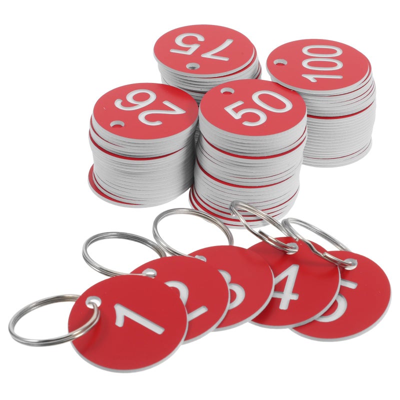 100 Pcs Plastic Key Tags with Metal Rings Numbered Round Labels for Home Office Garage Organization - Image 2