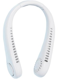 ELTRAZONE Portable Rechargeable Neck Fan – Hands-Free Bladeless Personal Air Cooler, 3 Wind Speeds, Ultra-Quiet & Lightweight Wearable Neck Cooling Fan for Indoor & Outdoor Use – White  - Image 1
