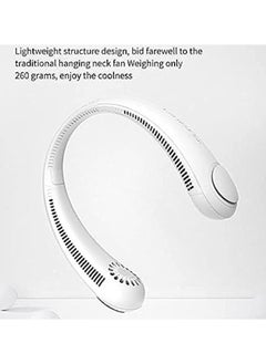ELTRAZONE Portable Rechargeable Neck Fan – Hands-Free Bladeless Personal Air Cooler, 3 Wind Speeds, Ultra-Quiet & Lightweight Wearable Neck Cooling Fan for Indoor & Outdoor Use – White  - Image 5