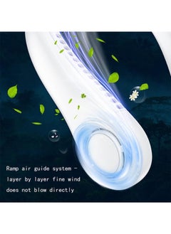 ELTRAZONE Portable Rechargeable Neck Fan – Hands-Free Bladeless Personal Air Cooler, 3 Wind Speeds, Ultra-Quiet & Lightweight Wearable Neck Cooling Fan for Indoor & Outdoor Use – White  - Image 2