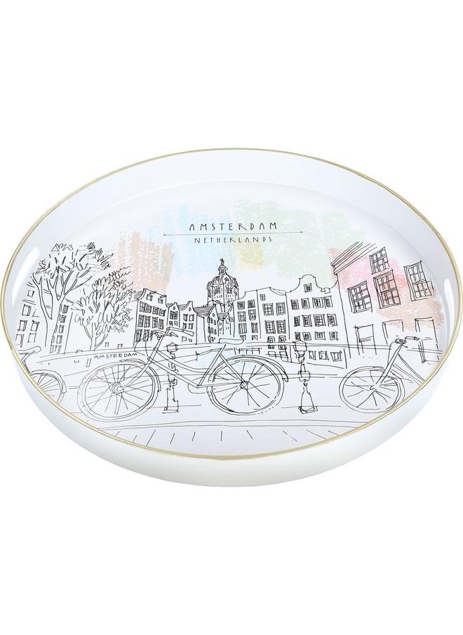 Alsaif Plastic Serving Topper 42 Cm Round White 