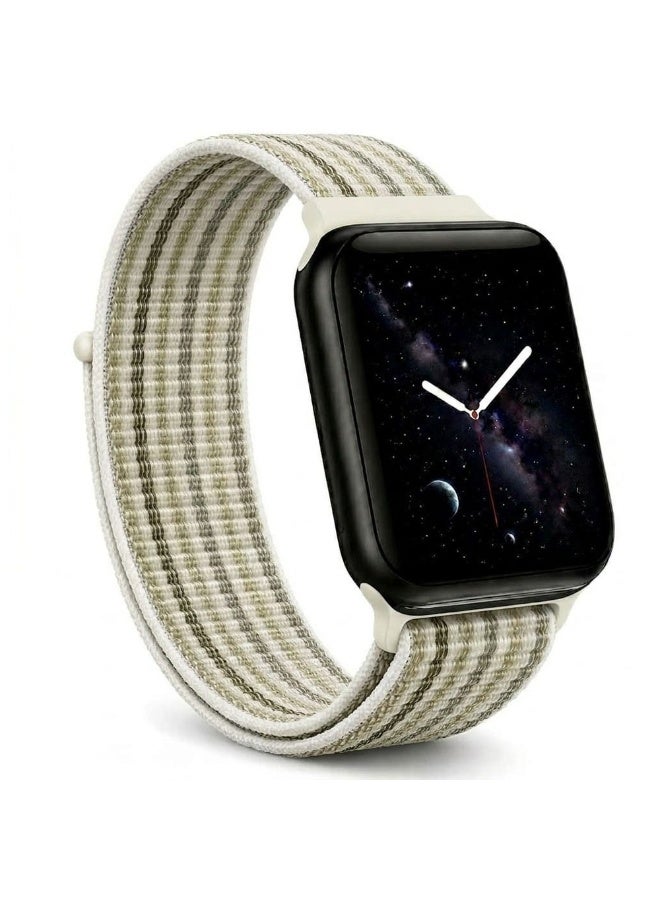 CATANES Breathable Nylon Sport Loop Band Compatible with Apple Watch 44mm 45mm 46mm 49mm for Women Men, iWatch Wrist Straps for Ultra 3 2, Se, Series 11 10 9 8 7 - arctic white - Image 1