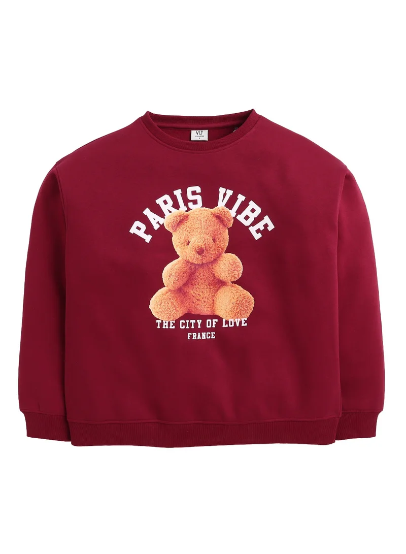 Victor And Jane  Paris Vibe Graphic Sweatshirt – 100% Cotton Fleece | Puff Print | for Women | Best Price UAE