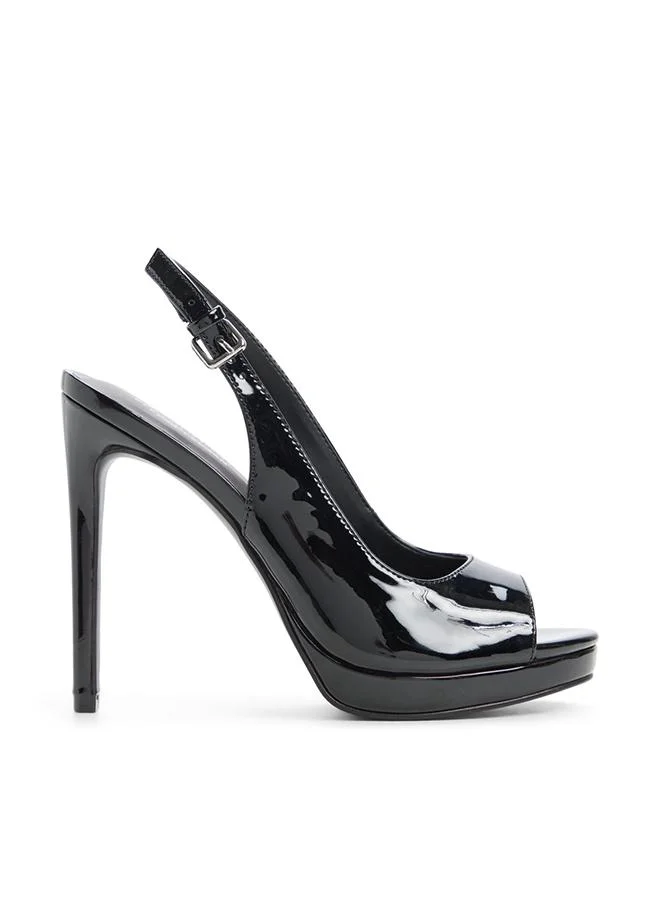 Sayde Ladies Black Heeled Sandals