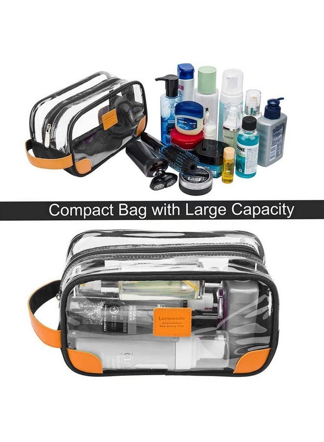 Lermende Mens Clear Toiletry Bag for Traveling, Large Toiletry Bag for Men. Hanging Clear Dopp Kit/Men Travel kit/Clear Men Bag/Unisex Bathroom Travel Bag for Mens(Black) - Image 5