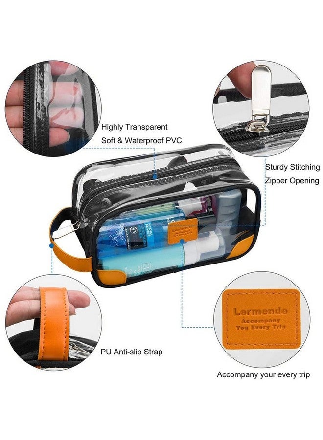 Lermende Mens Clear Toiletry Bag for Traveling, Large Toiletry Bag for Men. Hanging Clear Dopp Kit/Men Travel kit/Clear Men Bag/Unisex Bathroom Travel Bag for Mens(Black) - Image 3