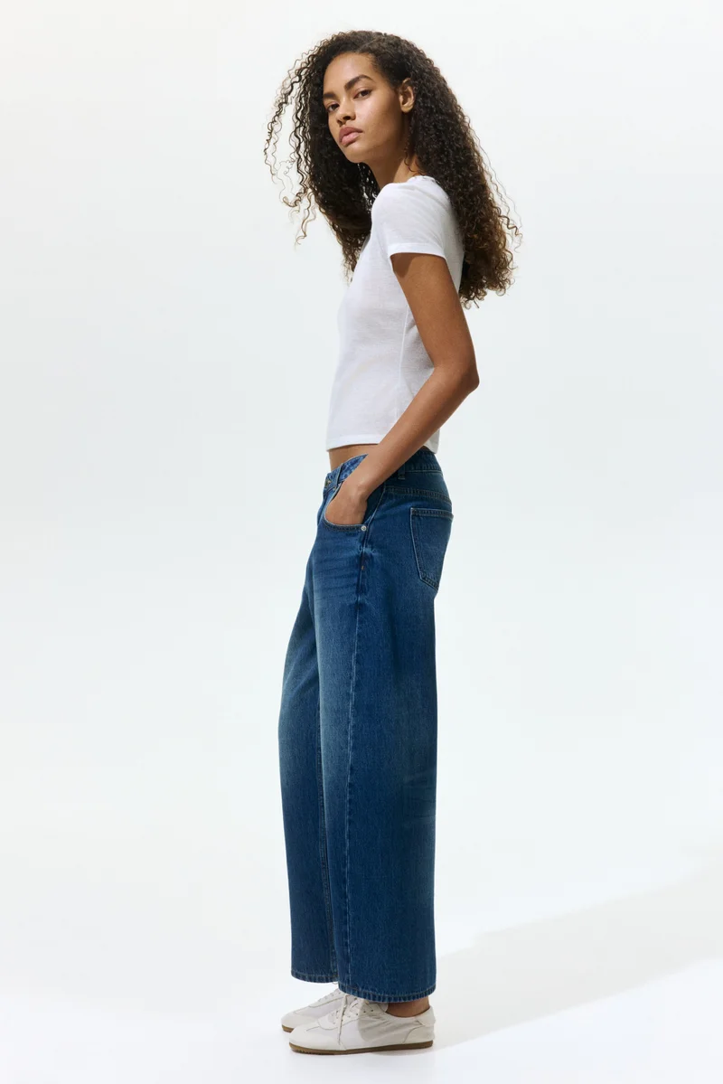 H&M  Barrel High Waist Ankle Jeans for Women | Best Price UAE