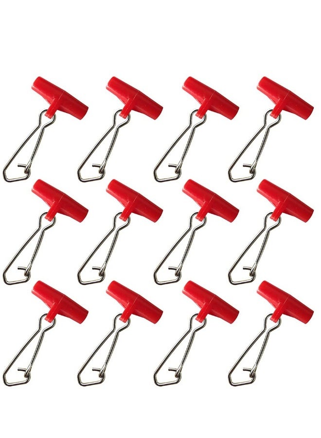 40 Pcs T-Shaped Fishing Line Sinkers with Duo Lock Snaps - Durable Clips for Sea Fishing, Easy to Use, Red - Image 1