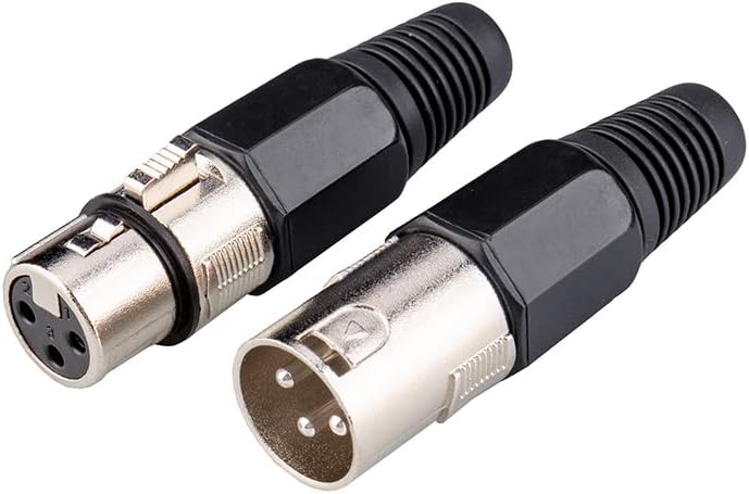 MADOWL 4 Pack 3 Pin XLR Cable Connectors - Cannon XLR DMX Female Male Adapter, Panel Mount, Microphone Cable Connector for Stage Light DMX Signal Wire - Image 5
