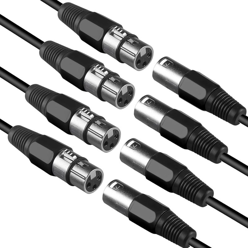 MADOWL 4 Pack 3 Pin XLR Cable Connectors - Cannon XLR DMX Female Male Adapter, Panel Mount, Microphone Cable Connector for Stage Light DMX Signal Wire - Image 2