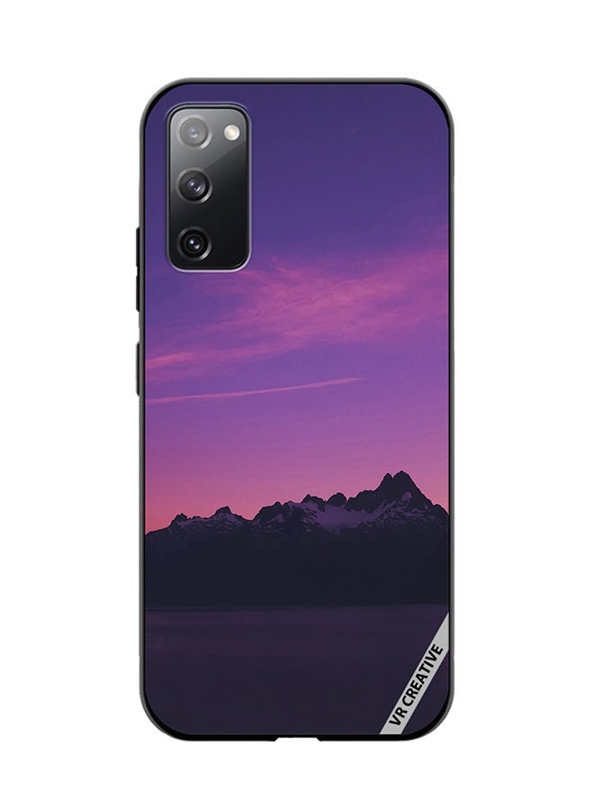 VR CREATIVE Protective Case Cover For Samsung Galaxy S20 FE 5G Purple Mountain Design Multicolour - Image 1