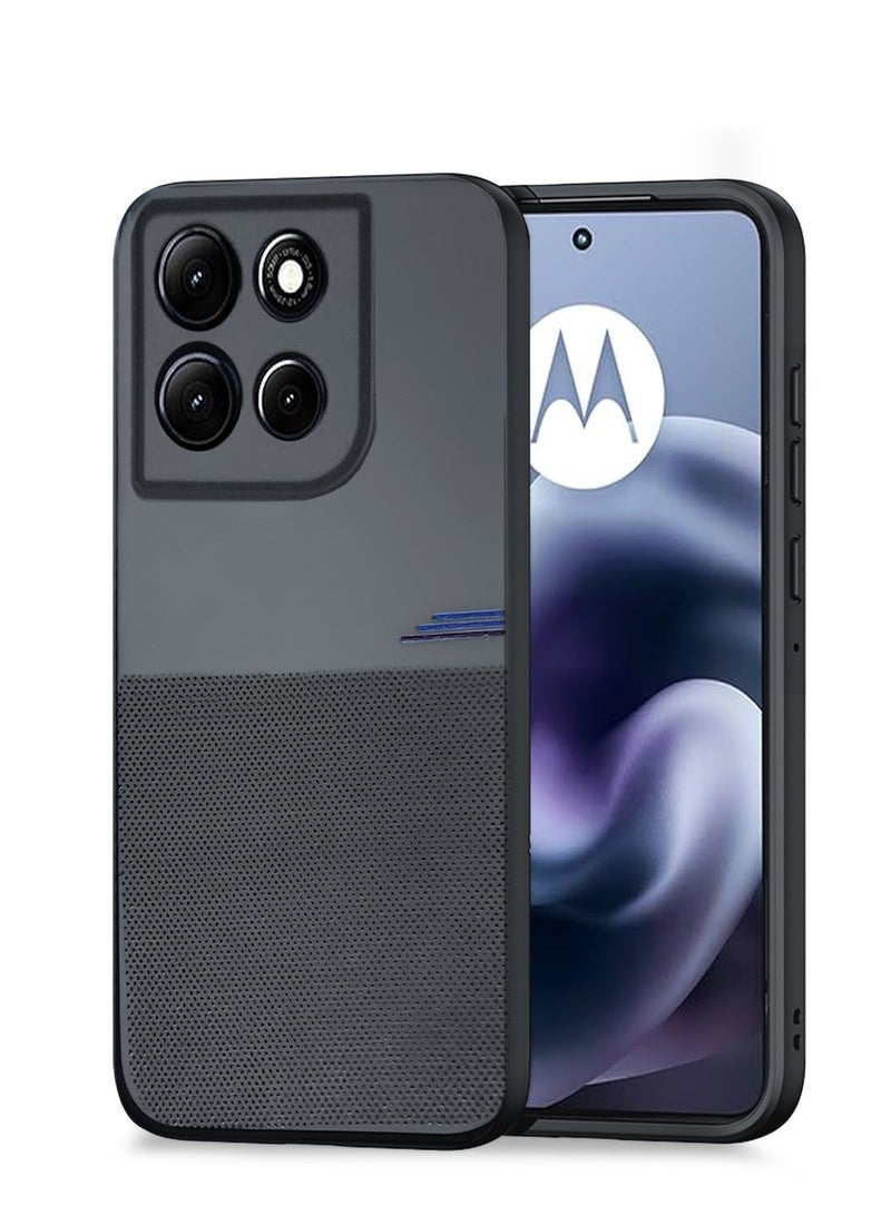 Wtech Motorola Moto G86 Power 5G 2025 Fashion TPU Soft Silicone Sides Texture Case Cover - Black & Motorola Moto G86 5G 2025 / Motorola Moto G86 Power 5G 2025 Premium E2E Series Full Glue Full Cover Tempered Glass Screen Protector (MSGECN) - Clear/Black Bundle - Image 2
