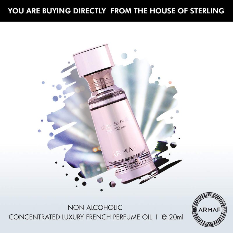 Armaf عطر أرمف كلوب دي نويت إنتنس للرجال غير الكحولي مركز فاخر زيت عطر فرنسي 20 مل - Image 3