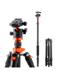 K&F CONCEPT  67.7in Foldable Tripod Camera Stand with Ball Head 10kg/22lbs Load Capacity Aluminum Alloy Portable Tripod Stand Detachable Lightweight Tripod for Various Cameras