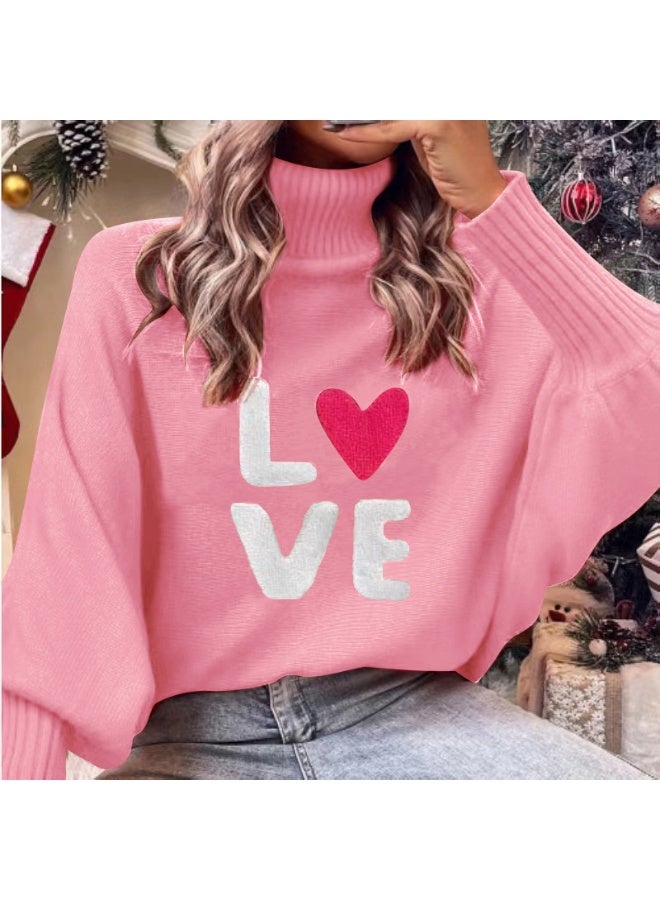 NIBEMINENT Christmas Turtleneck Sweater Women's Clothing Autumn and Winter Loose Bat Sleeves Outer Wear Knitted Top Women - Image 1