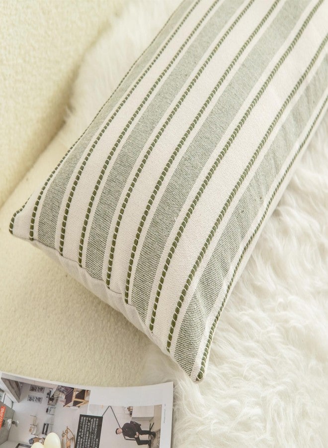 Cethom Decorative Boho Lumbar Pillow Covers, Modern Farmhouse Couch Pillowcase, 14 x 36 Long Accent Body Throw Pillow Covers, Sofa Bed Living Room Decor Cushion Case, Olive Green, Pack of 1 - Image 4