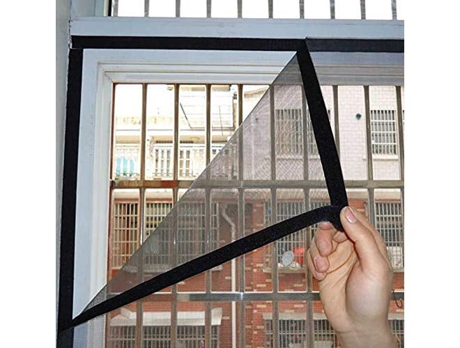 DM DASII MAT شبكة DM Dasii من الألياف الزجاجية للناموس للنوافذ والأبواب - تركيب سهل بنفسك، شاشة حشرات متينة، مخيطة مسبقًا بشريط لاصق، شبكة مضادة للناموس (4 * 6 قدم - رمادي) - Image 1