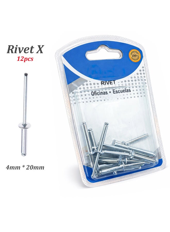 فرسا مارتس براشيم ألمنيوم (Pop Rivets) مقاس 4×20 ملم - 12 قطعة | جسم ألمنيوم مع مسمار فولاذي، براشيم عمياء لربط المعادن والصفيح، متينة ومقاومة للصدأ وتوفر تثبيتاً قوياً في الإمارات - Image 1