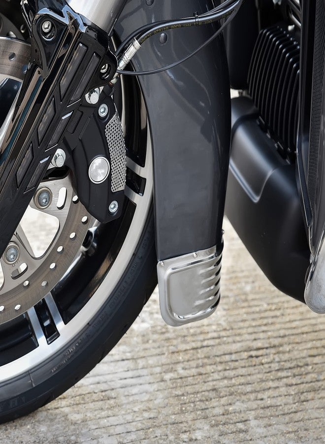 VEISUTOR Front Fender Skirt Trim for Harley Davison, Chrome Steel Front Ribbed Decorative Protector Trim Accent for Electra Glide Road King Tri Glide Ultra Classic Limited Low 2014-2024 Accessories - Image 5