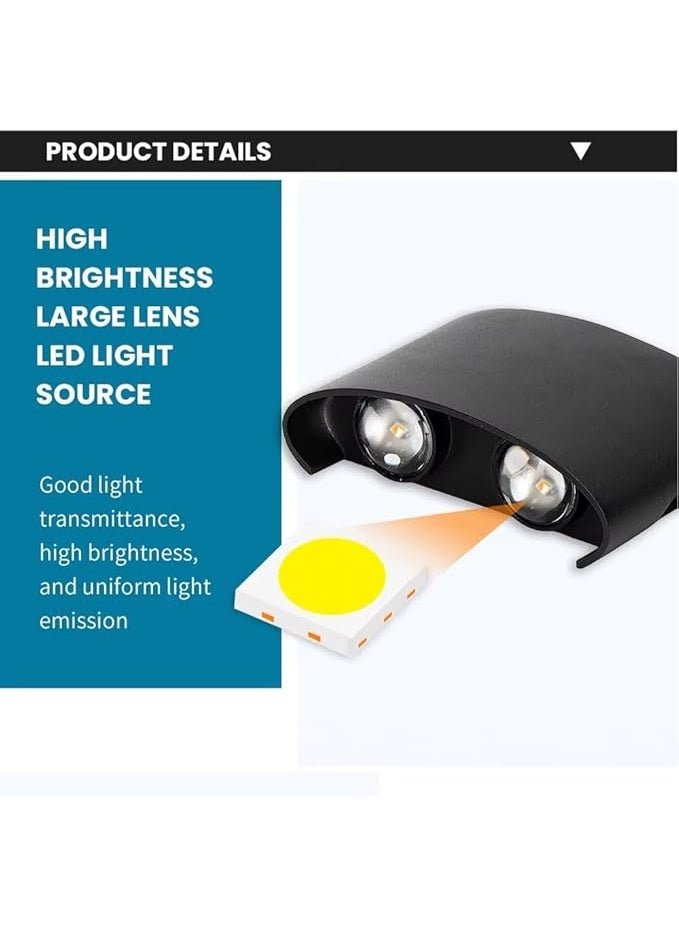 YD Modern LED Wall Light Up Down Outdoor Lamp Waterproof Wall Mounted Sconce for Porch Garden Balcony Corridor Decorative Indoor Outdoor Lighting Fixture - Image 2