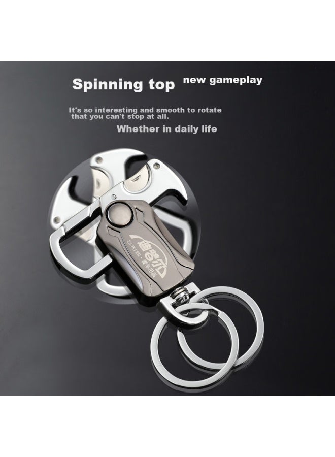 Dipple Dipuer Car Key Chain, Men's Waist Pendant, Metal Key Ring, Creative Multifunctional Bottle Opener, Fidget Spinner - Image 4