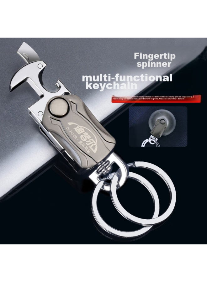 Dipple Dipuer Car Key Chain, Men's Waist Pendant, Metal Key Ring, Creative Multifunctional Bottle Opener, Fidget Spinner - Image 1