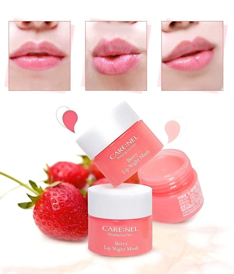 CARENEL Lip Sleeping Mask 5g (Berry 3Set) - Moisturizer for Dry Lips - Overnight Treatments Balm, Day and Night Repair Gloss, Scrubs Exfoliator - Image 3