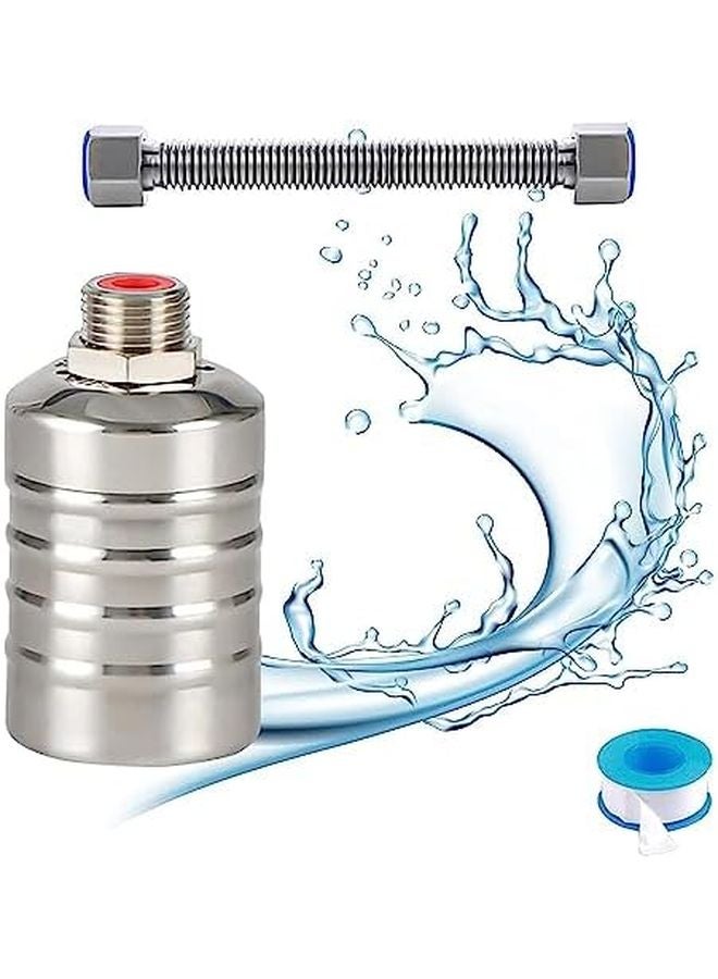 Qivine 1 2 Inch 304 Stainless Steel Float Valve Automatic Water Level Control for Tank Pool - Image 1