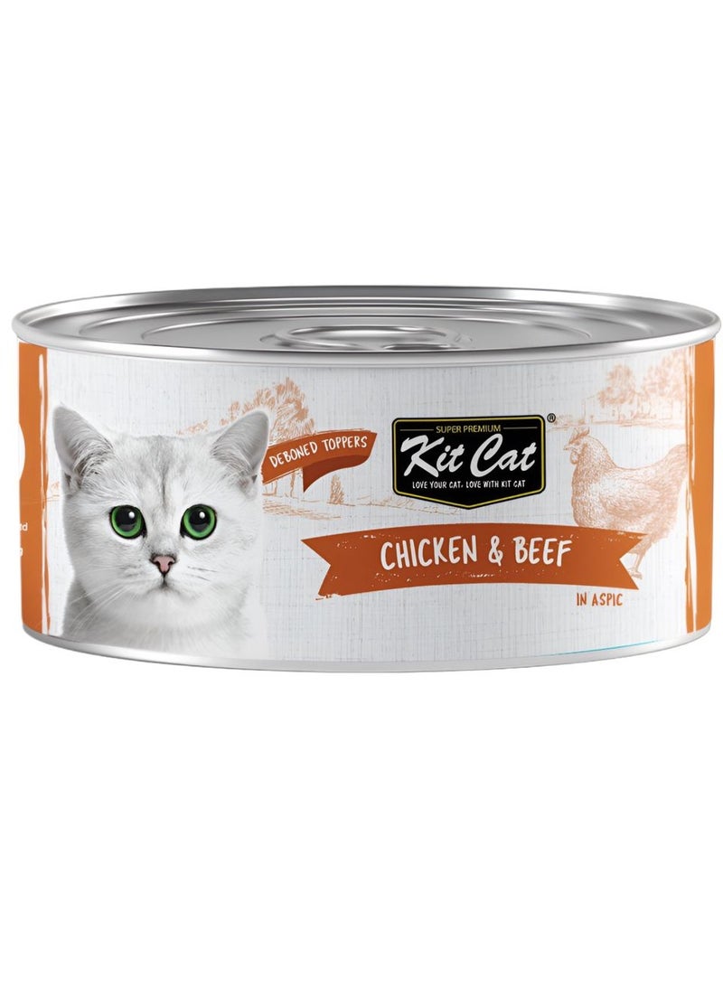 Kit Cat (24 packs) wet food with Chicken & Beef  flavor for small and large cats / 80 grams - Image 2
