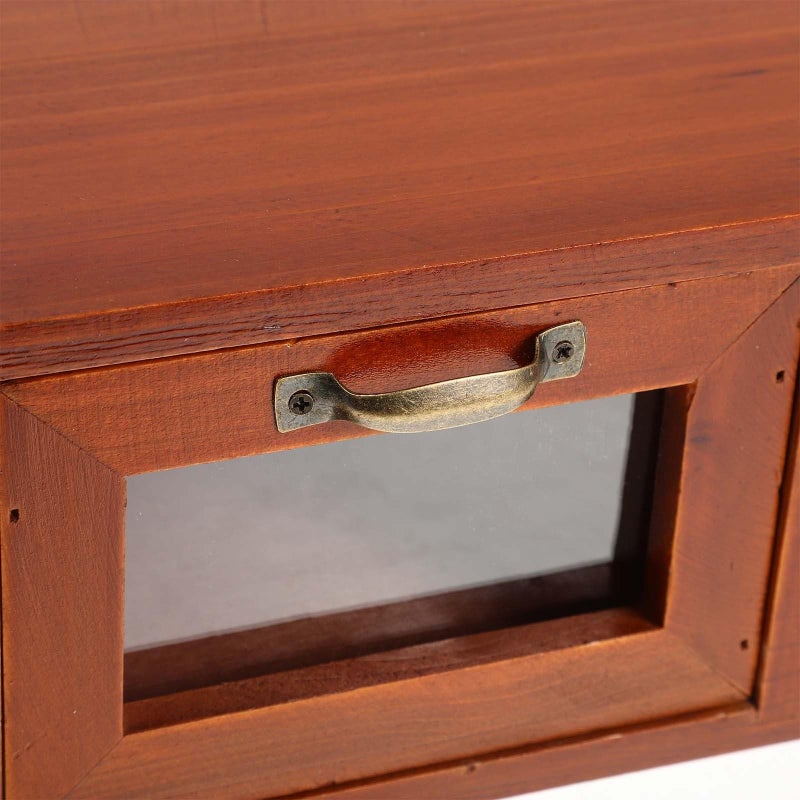 Wood Monitor Stand Riser With Dual Acrylic Drawers Desktop Storage Organizer For Office And Home - Image 4