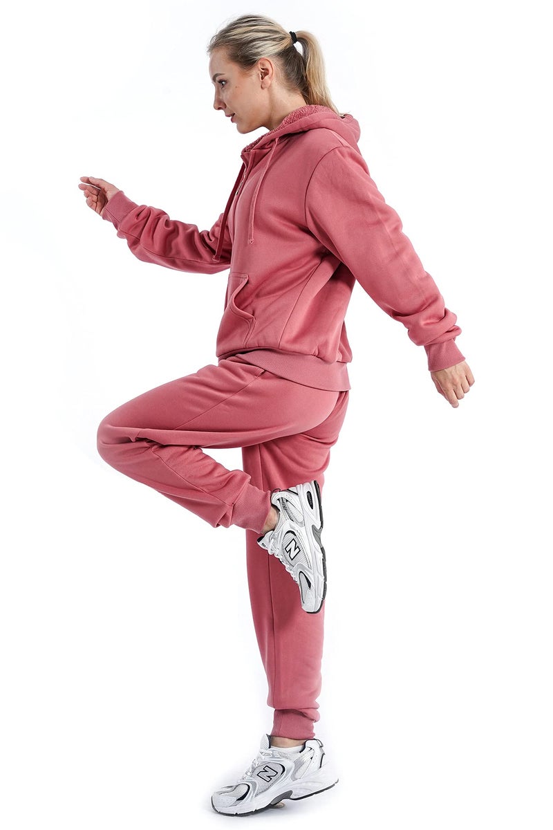 Facitisu Track Suits for Women Set Sherpa lined Casual 2 Piece Outfits Sweatsuit - Image 4