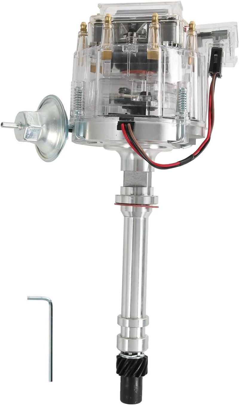 CARMOCAR HEI Distributor Clear Cap Compatible with Chevy GM SBC V8 283 305 307 327 350 400 Small Blocks BBC 396 427 454 Big Block 65K Coil 7500 RPM - Image 1