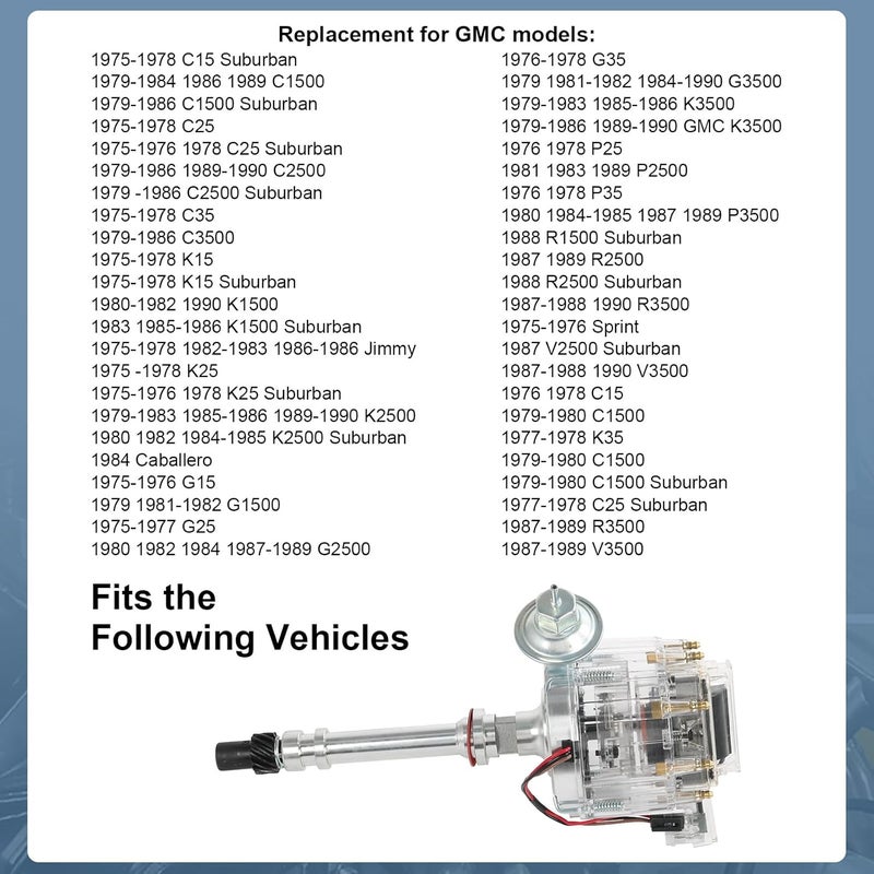 CARMOCAR HEI Distributor Clear Cap Compatible with Chevy GM SBC V8 283 305 307 327 350 400 Small Blocks BBC 396 427 454 Big Block 65K Coil 7500 RPM - Image 4