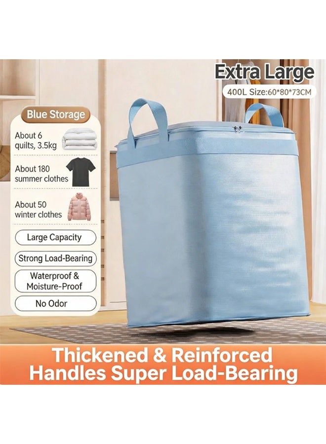 400L Heavy Duty Extra Large Moving Bags with Strong Handles & Drawstring Closure, Sturdy Durable Clothes Storage Bags, Moving Packing Bag for Clothes, Quilts & Household Organization - Image 3