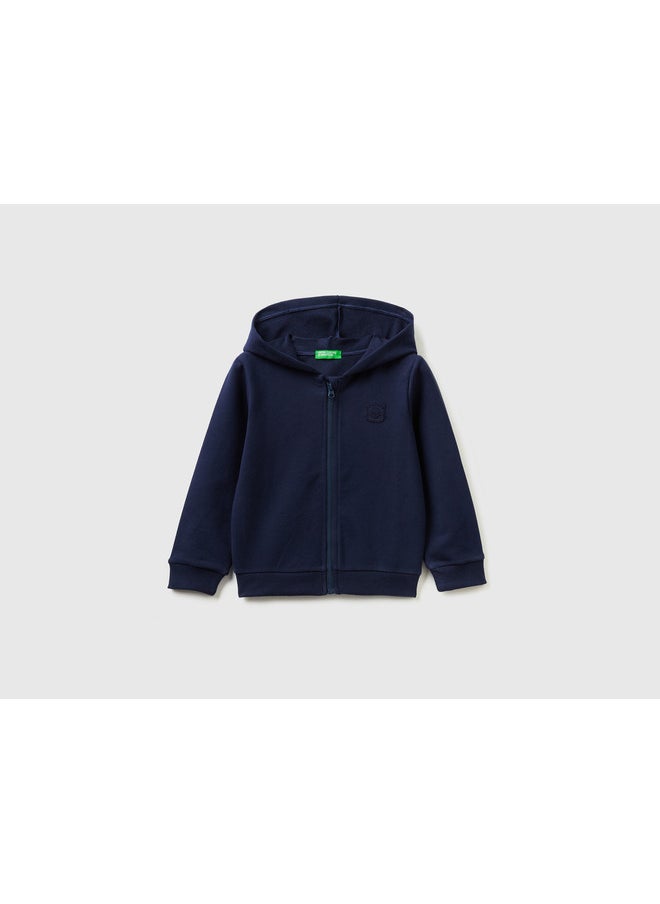 UNITED COLORS OF BENETTON Warm Sweatshirt With Zip And Embroidered Logo 