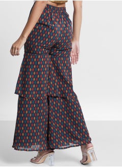 indya Printed Layered Sharara Pants  - Image 3