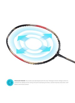 Apacs Feather Weight 55 (58 Grams, World'S Lightest) Made In Vietnam | 40T Japanese Graphite Unstrung Badminton Racket With Free Full Cover | G2-4 1/8 Inches (Black Red)  - Image 2