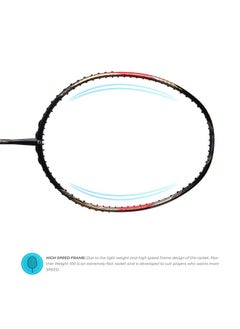 Apacs Feather Weight 55 (58 Grams, World'S Lightest) Made In Vietnam | 40T Japanese Graphite Unstrung Badminton Racket With Free Full Cover | G2-4 1/8 Inches (Black Red)  - Image 3