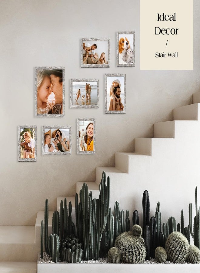 TWING 10 Pack Picture Frames Collage Wall Decor, Gallery Wall Rustic Picture Frame Set for Wall or Tabletop Display, Multi Sizes with Two 8x10, Four 5x7, and Four 4x6 Photo Frames - Image 4