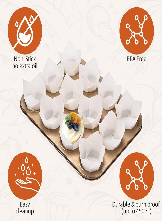 JIRNGLA Tulip Cupcake Liners, Baking Cups for Muffins and Cupcakes - Image 5