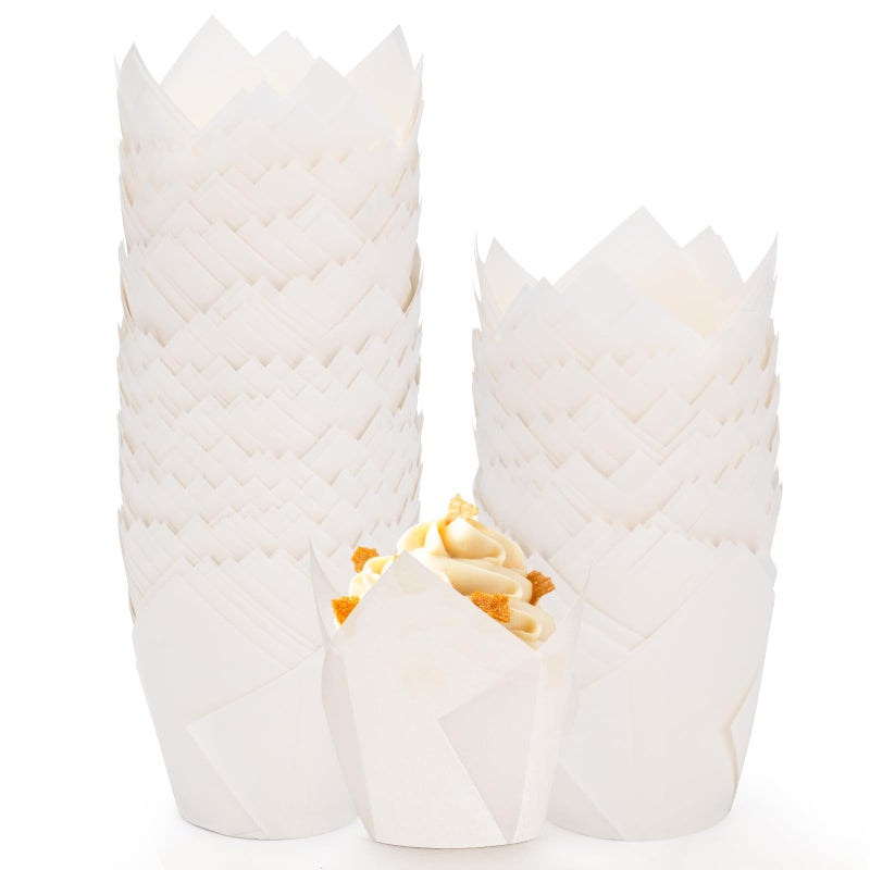 JIRNGLA Tulip Cupcake Liners, Baking Cups for Muffins and Cupcakes - Image 1