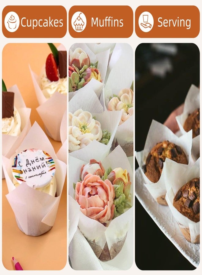 JIRNGLA Tulip Cupcake Liners, Baking Cups for Muffins and Cupcakes - Image 3