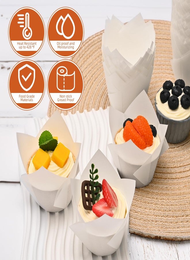 JIRNGLA Tulip Cupcake Liners, Baking Cups for Muffins and Cupcakes - Image 4