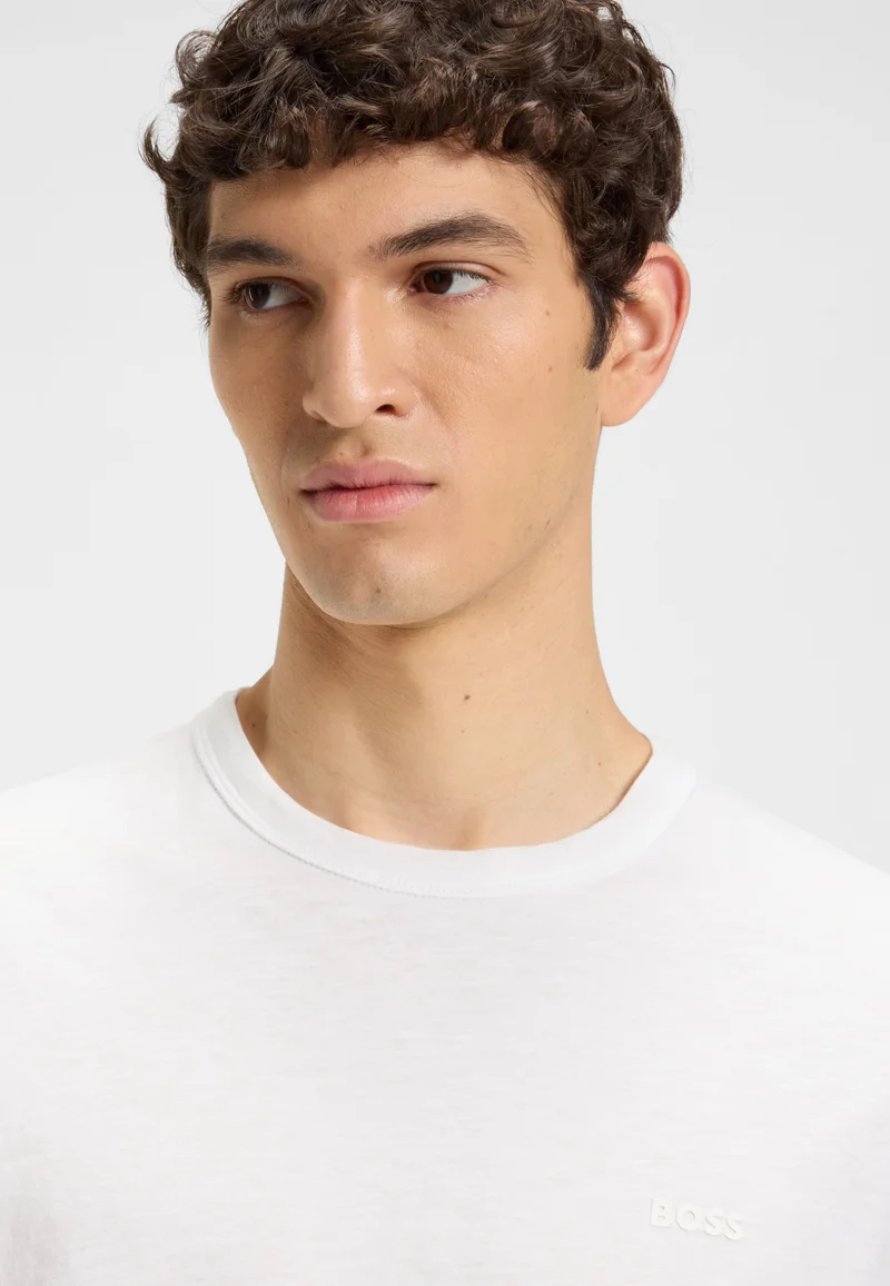 BOSS Regular-fit T-shirt in slub cotton with logo detail