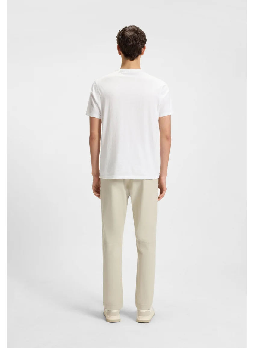 بوس Regular-fit T-shirt in slub cotton with logo detail