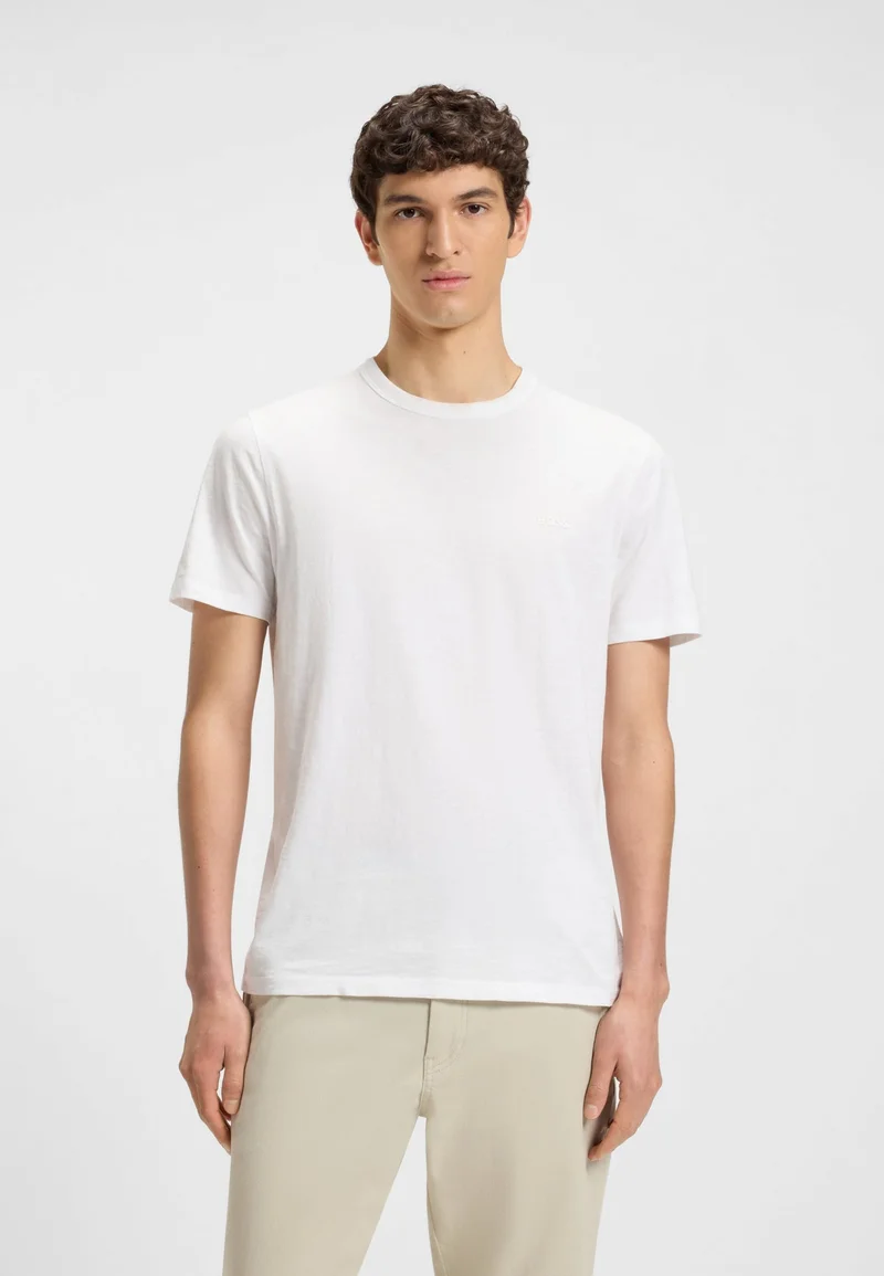 Regular-fit T-shirt in slub cotton with logo detail