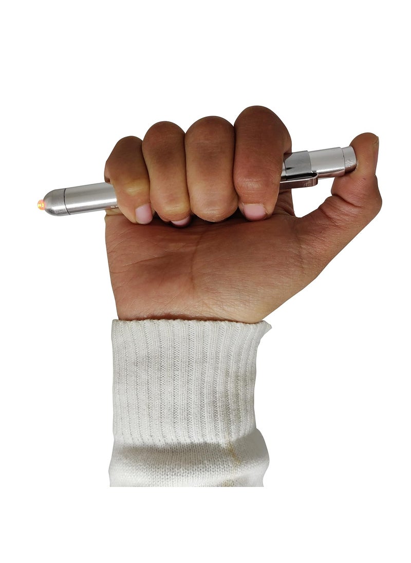 Sahyog Wellness Sahyog Wellness Metal Mini Medical Pocket Pen Torch Having Yellow Light Silver  - Image 3
