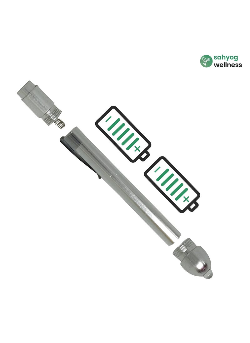 Sahyog Wellness Sahyog Wellness Metal Mini Medical Pocket Pen Torch Having Yellow Light Silver  - Image 4