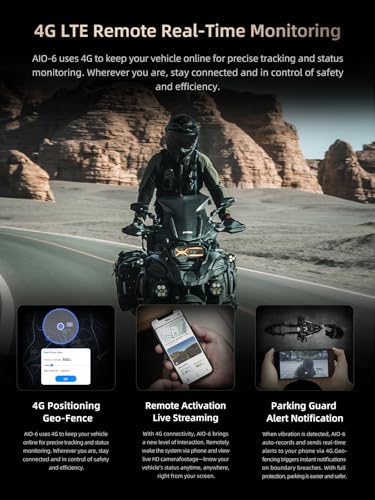 CHIGEE AIO-6 LTE 4G Motorcycle GPS Navigation with 6 inch Display, Smart Geo-Fence Security,SOS,2000nits,Motorcycle Carplay Android Auto, Real-time alerts, Electronic Fence, IP69 Waterproof - Image 3